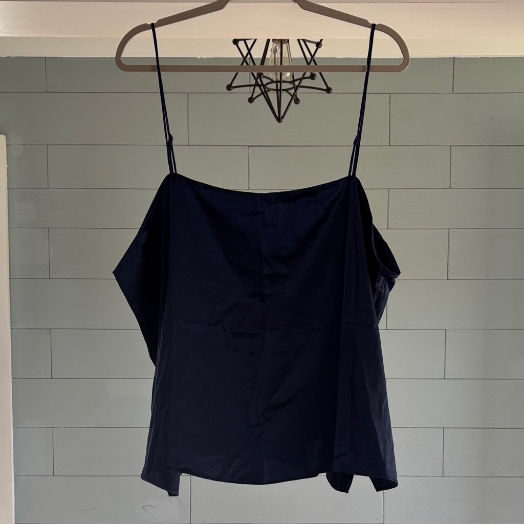 Nwt Banana Republic Elegant Navy Blue Silk Camisole